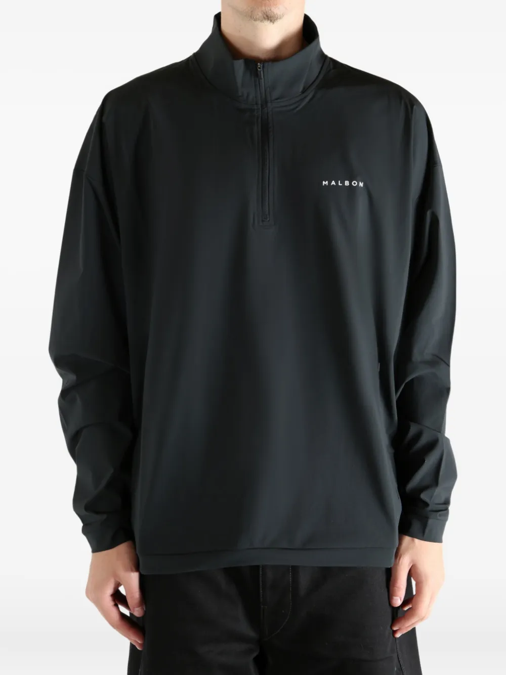 Malbon Golf zip mock-neck knitwear - Zwart