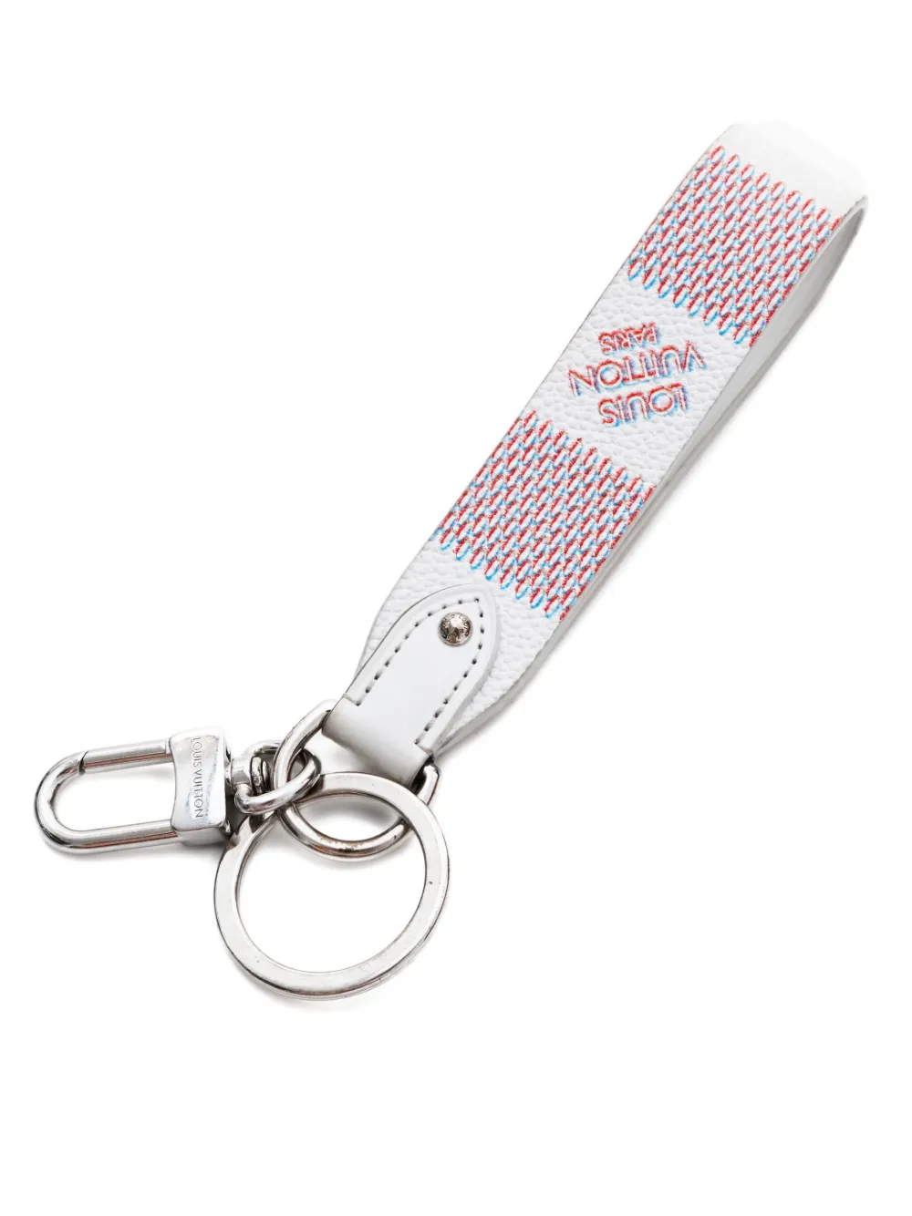 Pre-owned Louis Vuitton 2022 Damier-pattern Leather Key Holder In White