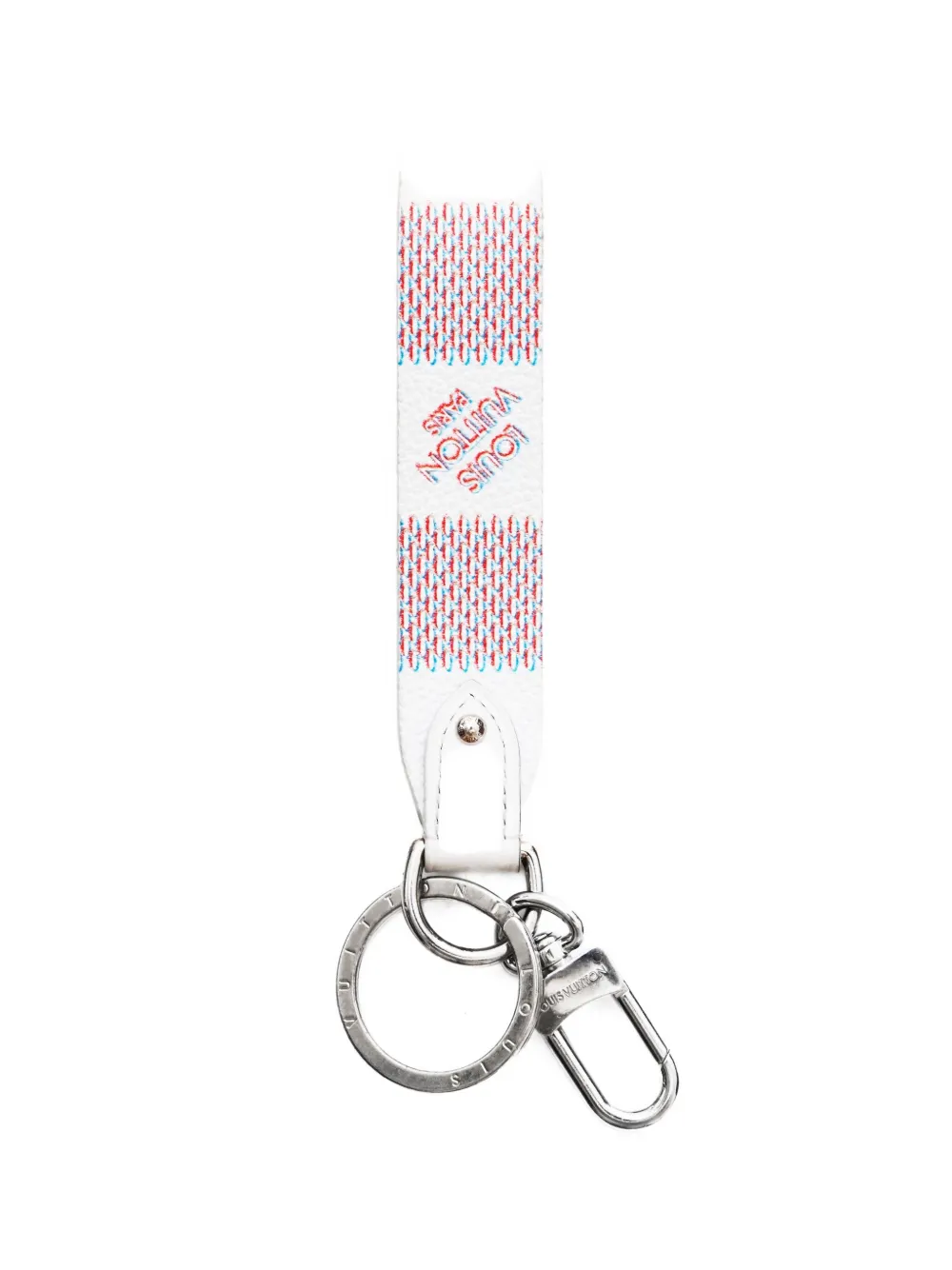 Pre-owned Louis Vuitton 2022 Damier-pattern Leather Key Holder In White