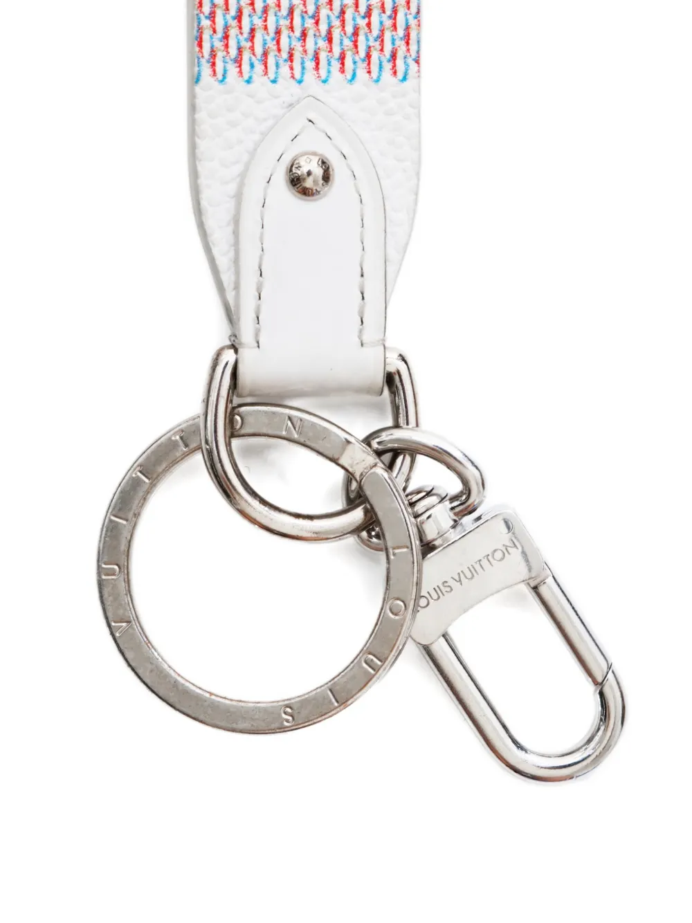 Pre-owned Louis Vuitton 2022 Damier-pattern Leather Key Holder In White