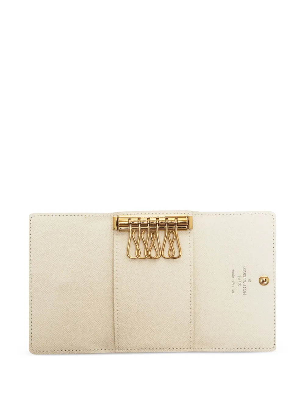 Pre-owned Louis Vuitton 2014 Damier Multicle Key Case In White