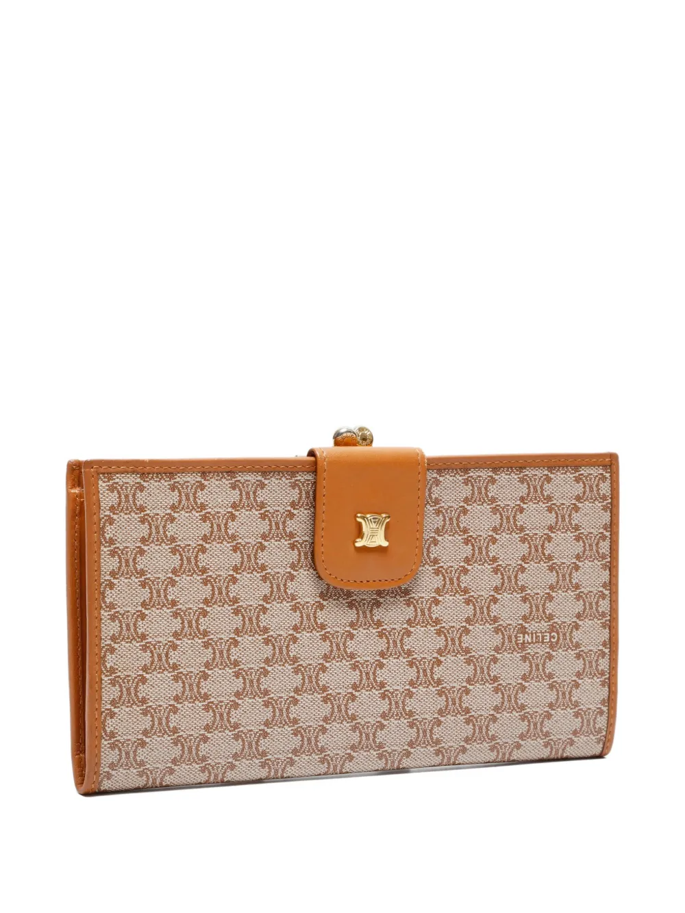Pre-owned Celine 1990-2000s Macadam Pattern Wallet In Brown