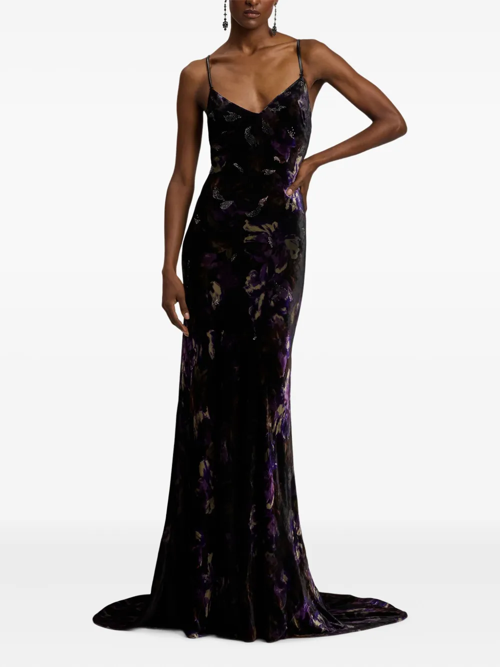 Ralph Lauren Collection Jurk met bloemenprint Zwart
