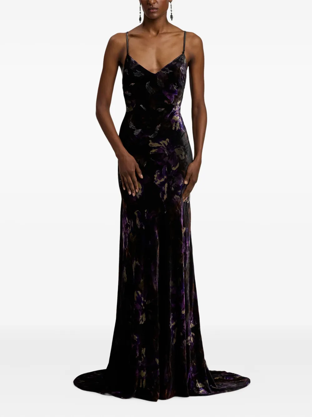 Ralph Lauren Collection Jurk met bloemenprint Zwart
