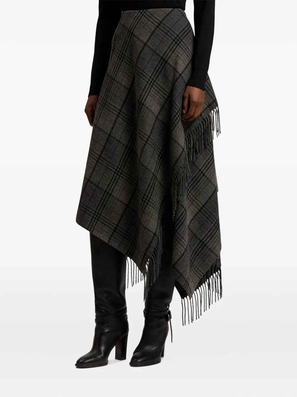 Ralph Lauren Asymmetric Fringe-detail Skirt In Multi