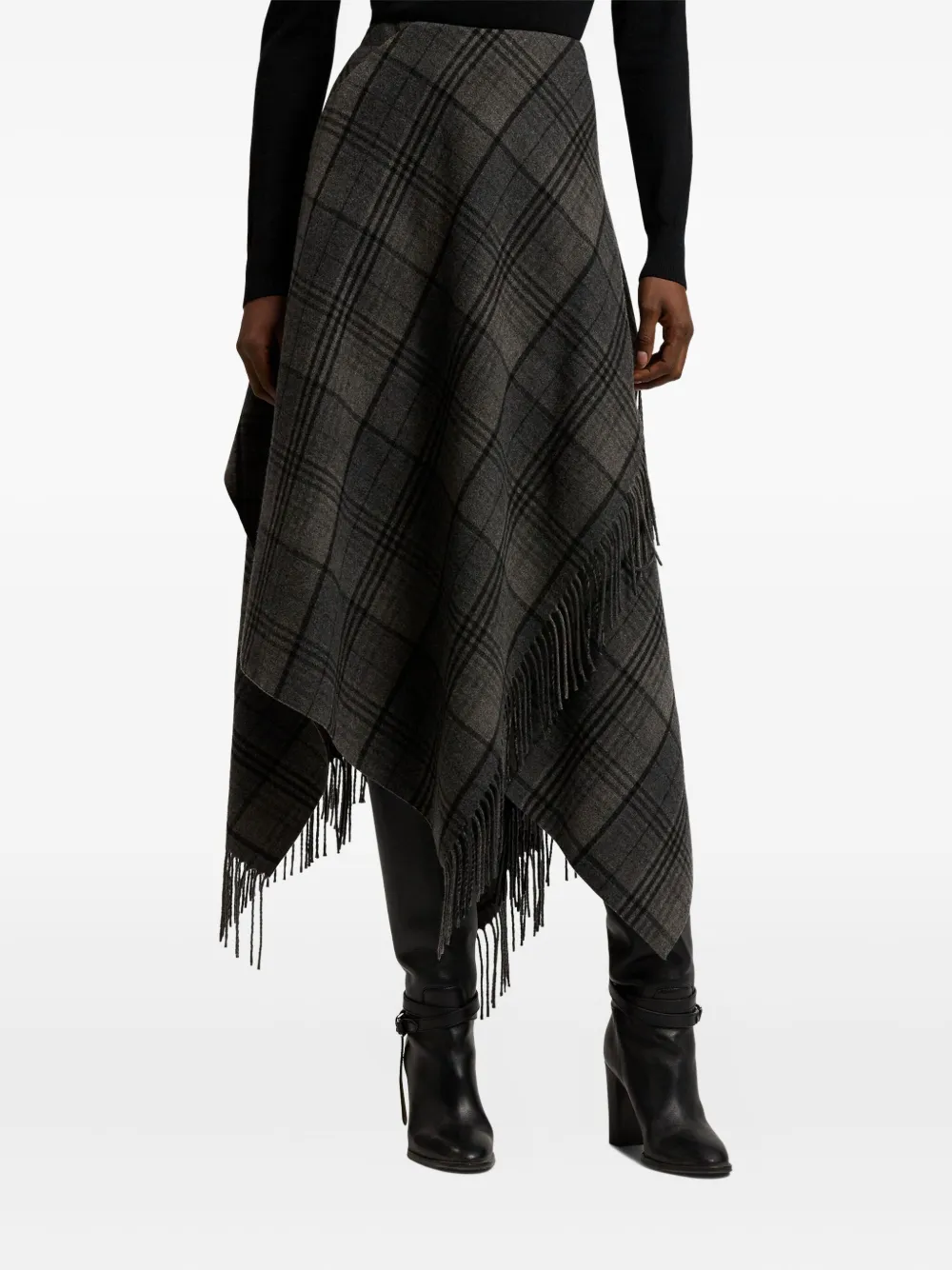 Ralph Lauren Asymmetric Fringe-detail Skirt In Multi