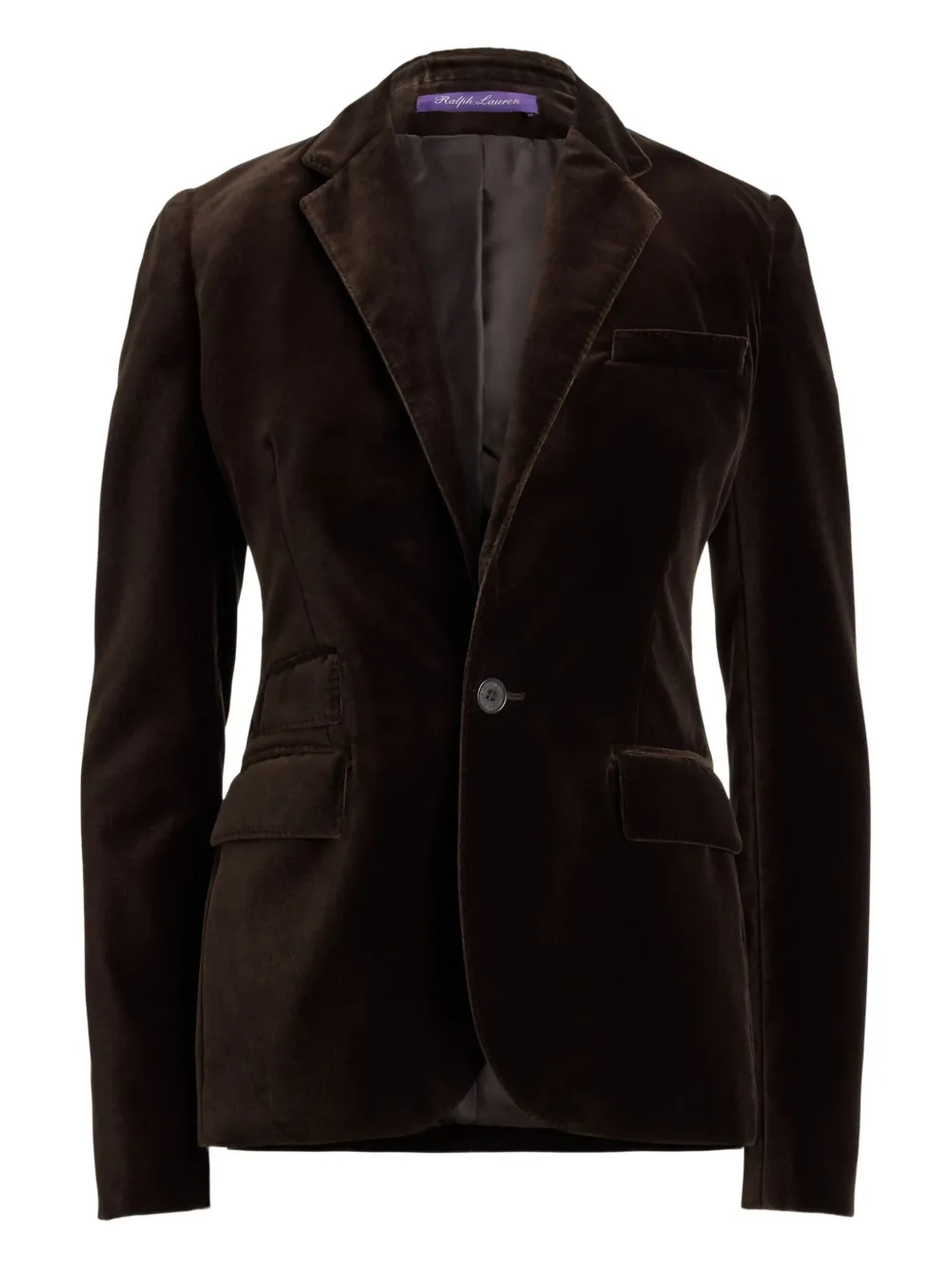 Ralph Lauren Collection ruffle-detail velvet blazer | Brown | Image 1