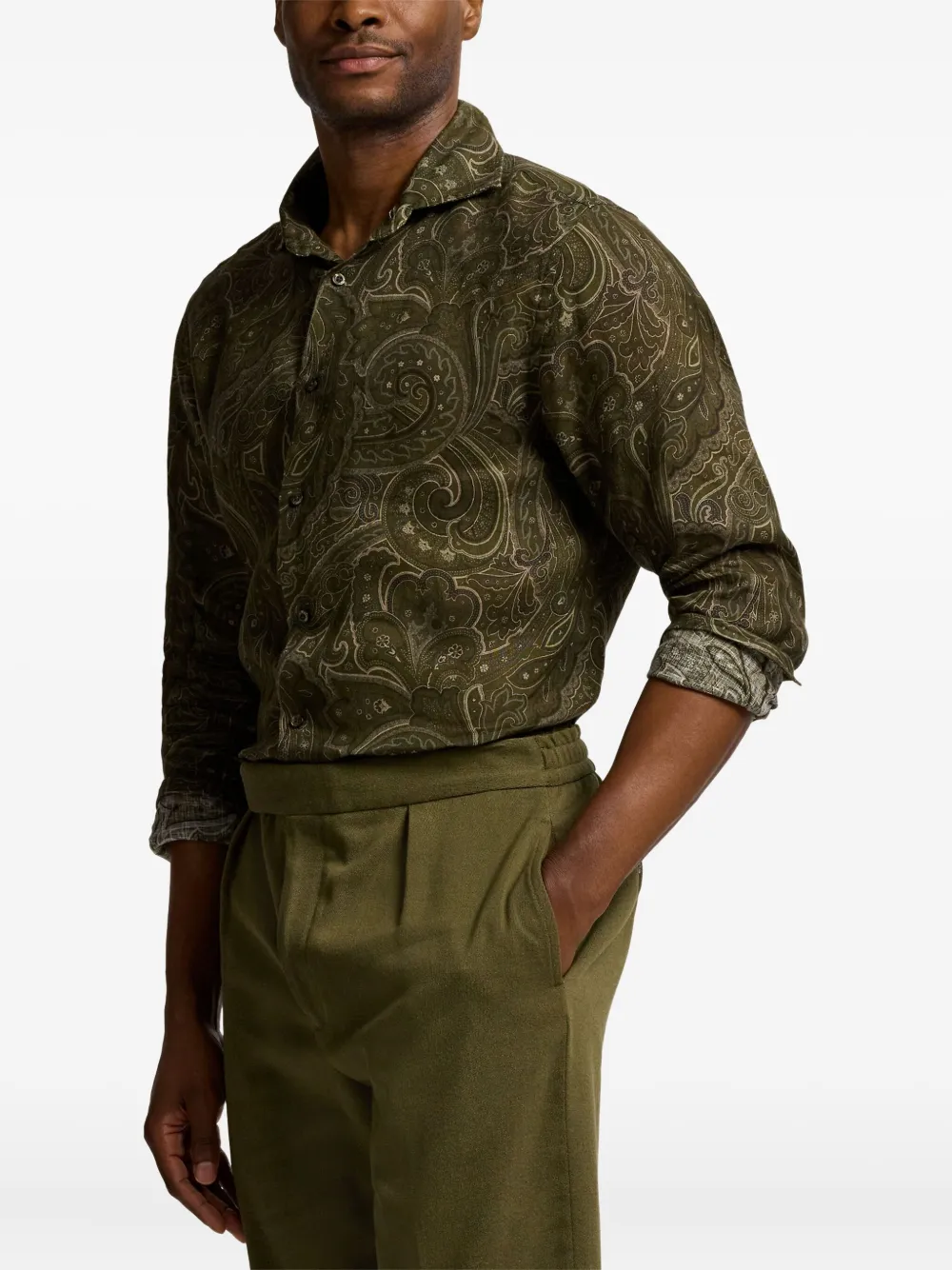Ralph Lauren Purple Label Overhemd met paisley-print Groen