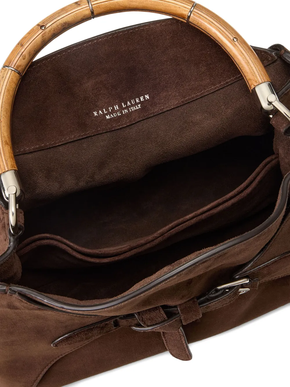 Ralph Lauren The Ralph Calf-suede Top Handle In Brown