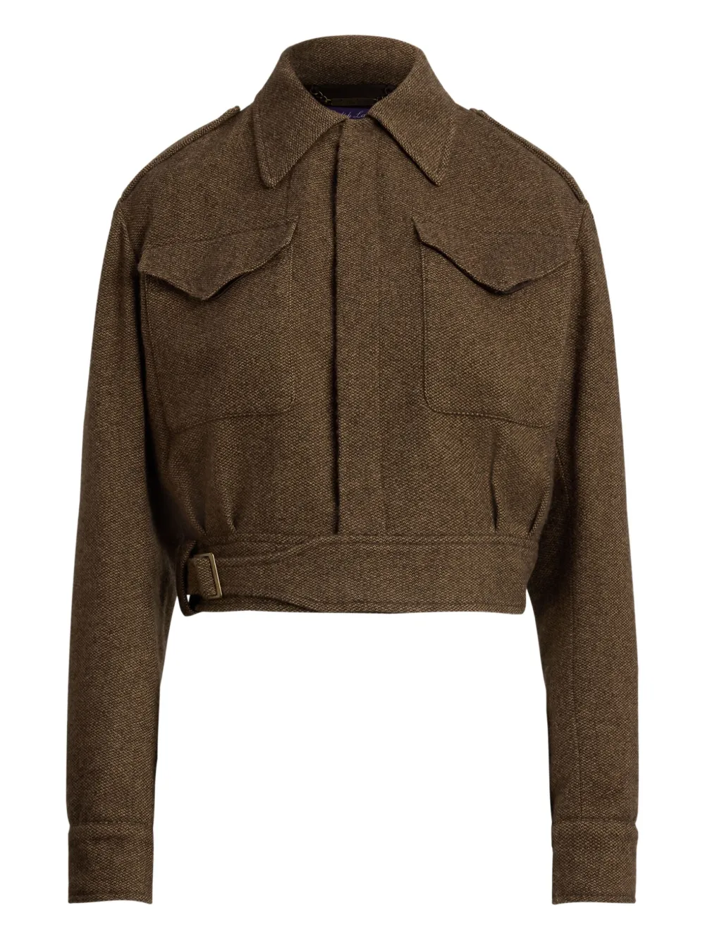 Ralph Lauren Belted Flap-pocket Jacket In Brown
