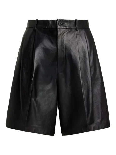 Polo Ralph Lauren pleated faux-leather shorts