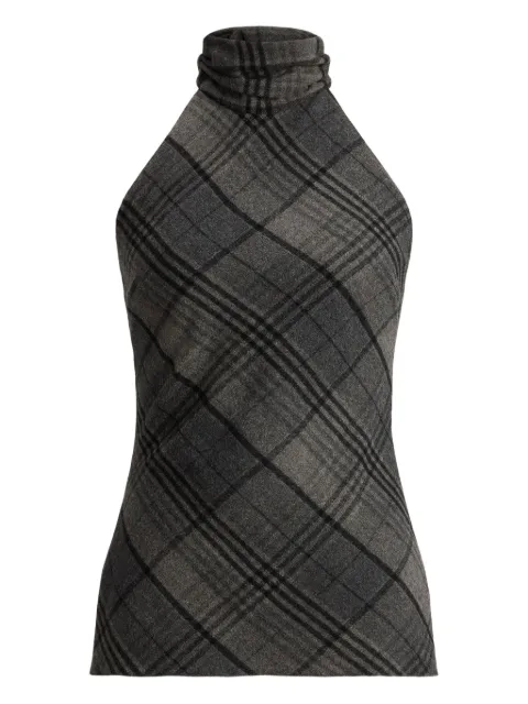 Ralph Lauren Collection turtleneck check-pattern top