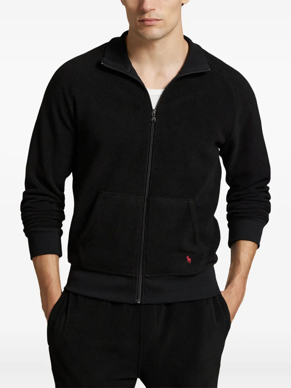 Polo Ralph Lauren Fleece jack met rits Zwart