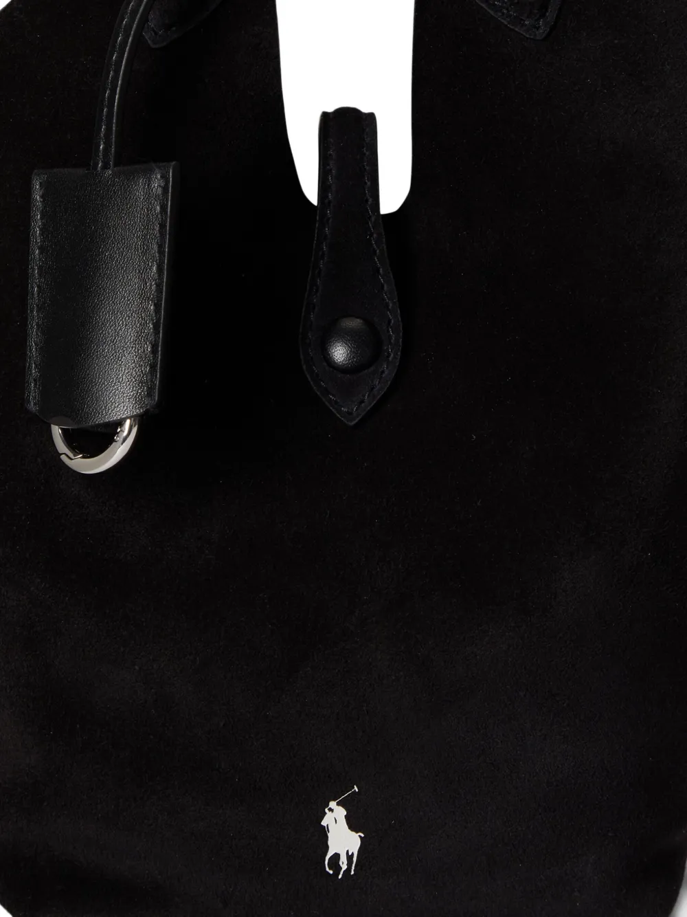 Polo Ralph Lauren Suede Satchel Bag In Black
