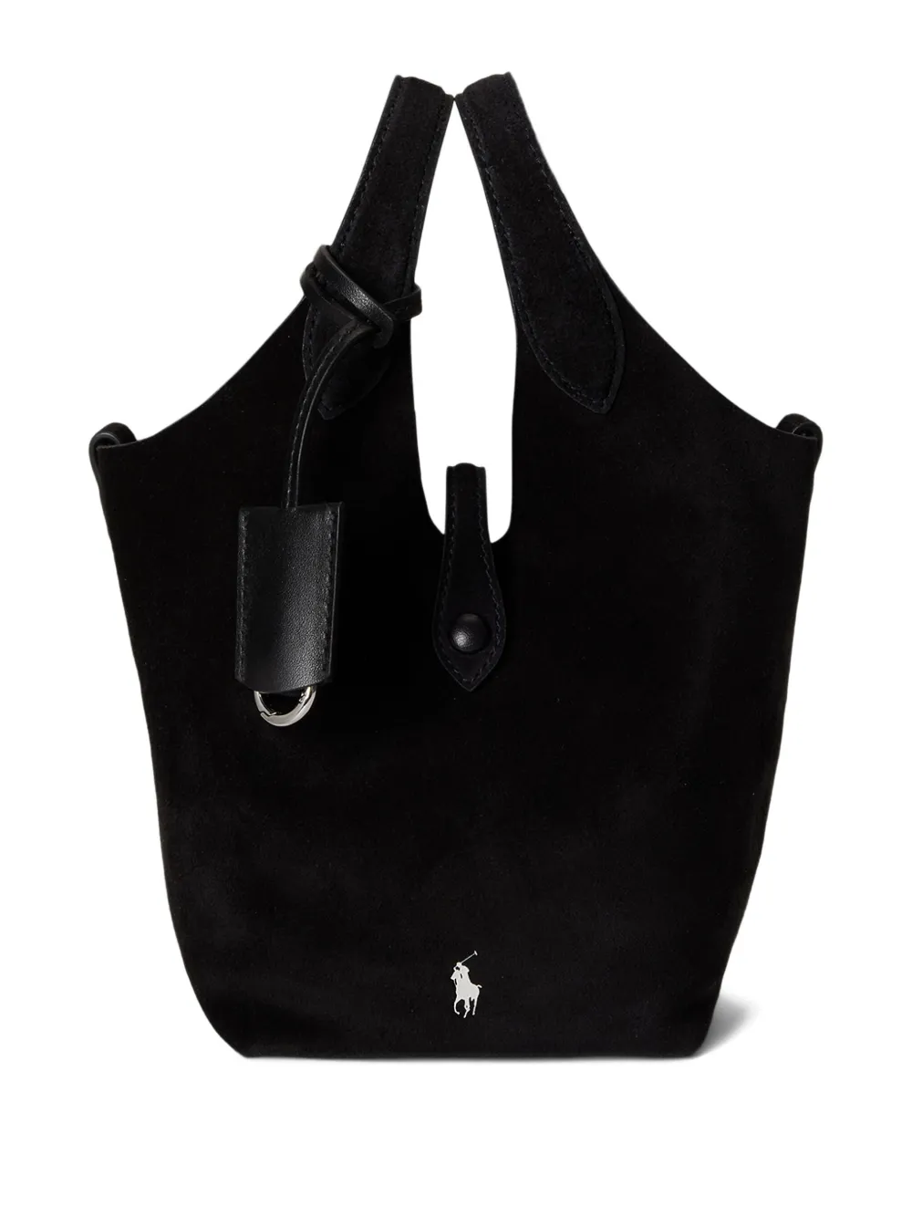 Polo Ralph Lauren Suede Satchel Bag In Black