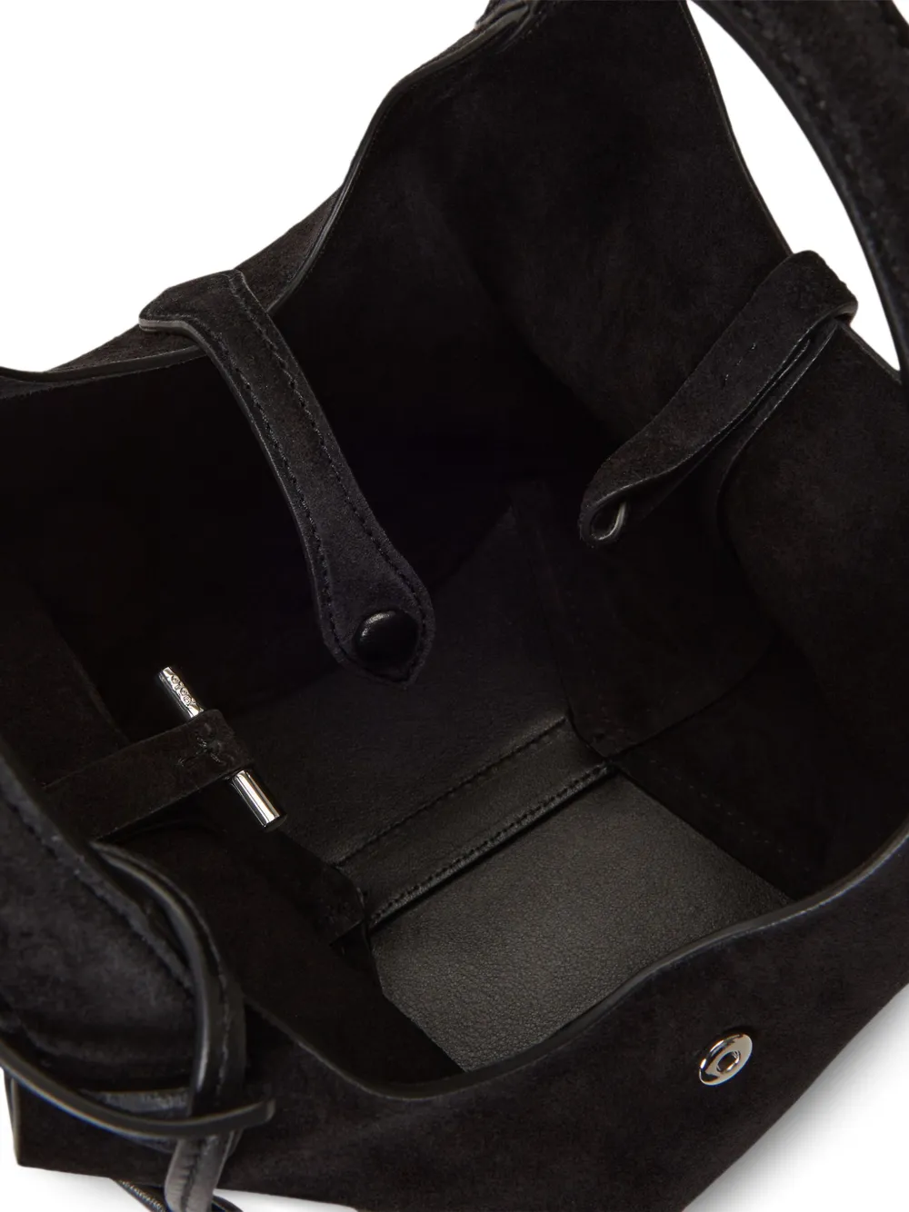 Polo Ralph Lauren Suede Satchel Bag In Black
