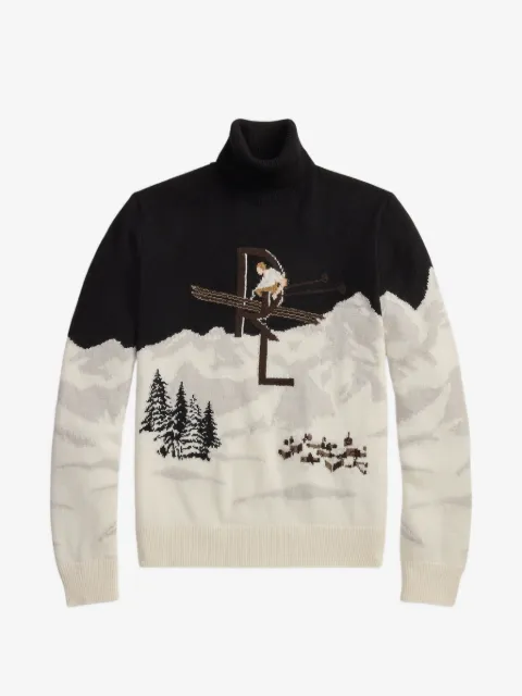 Ralph Lauren Purple Label roll-neck intarsia sweater