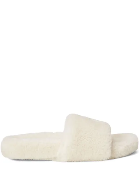 Polo Ralph Lauren logo-embroidered faux-fur slippers