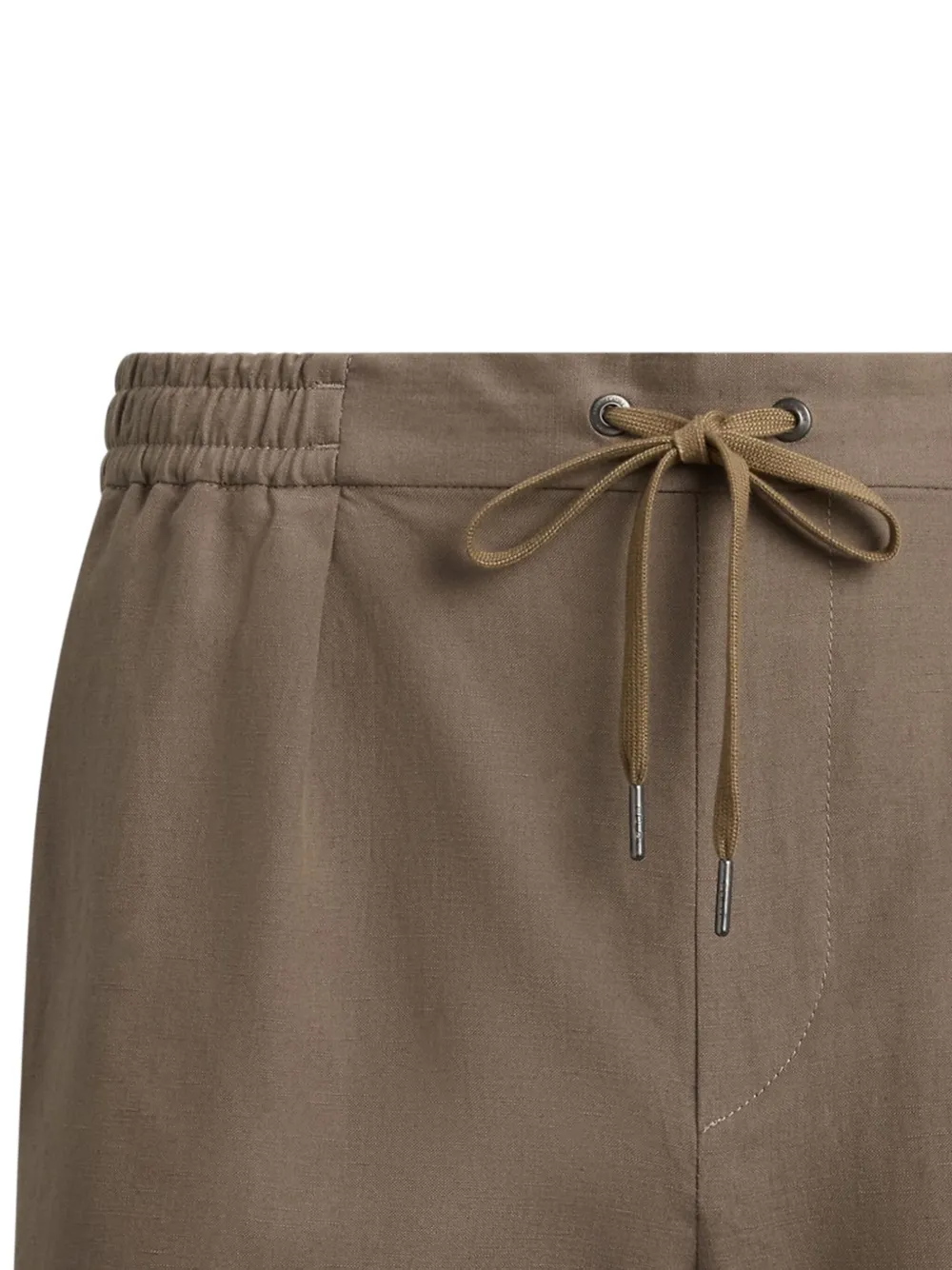 Ralph Lauren Pleated Drawstring Shorts In Brown
