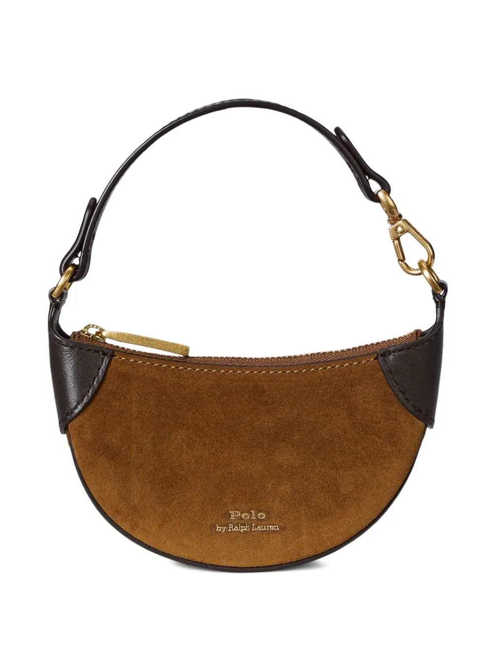 Polo Ralph Lauren mini ID suede shoulder bag | Brown | Image 1