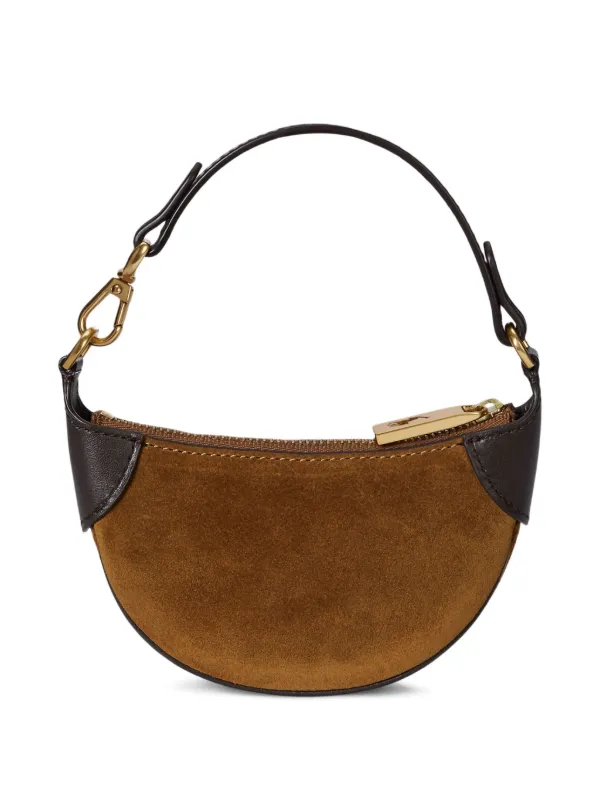polo id suede mini shoulder bag maple tobacco Polo Ralph Lauren Mini ID Suede Shoulder Bag | Brown