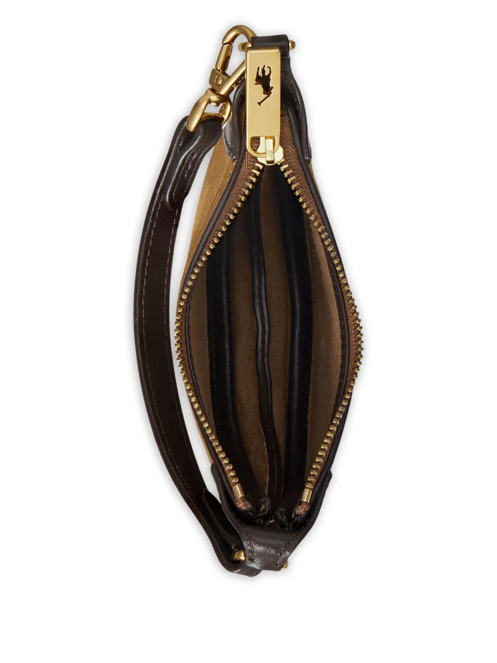 Polo Ralph Lauren Mini ID suède schoudertas Bruin