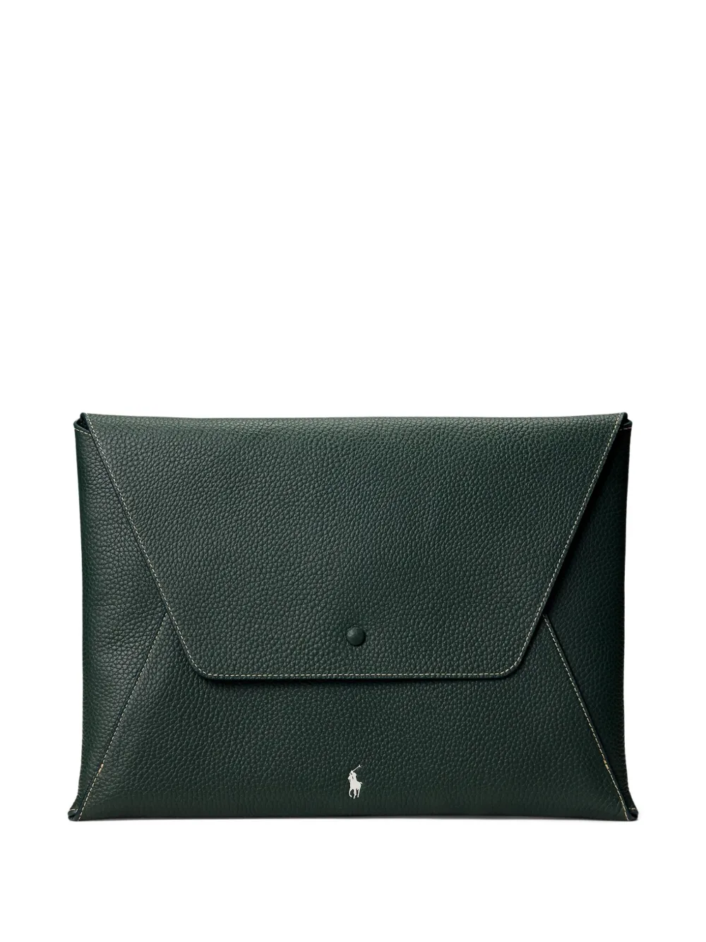 Polo Ralph Lauren envelope-flap leather portfolio bag | Green | Image 1