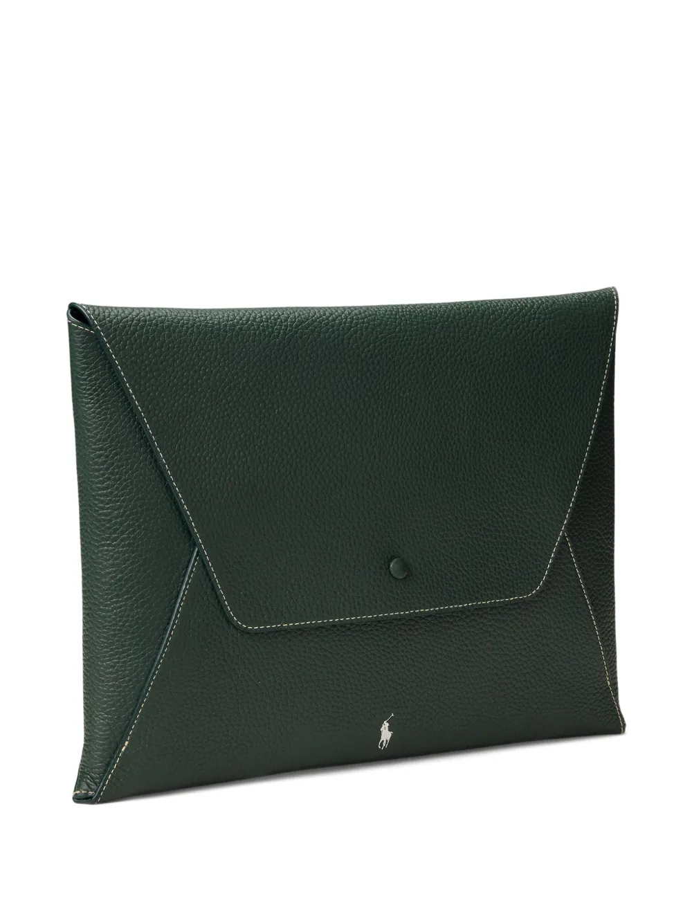 Polo Ralph Lauren Envelope-flap Leather Portfolio Bag In Green
