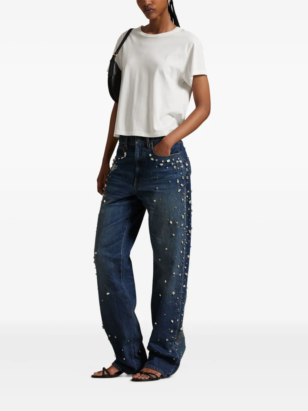 Polo Ralph Lauren Crystal-embellished Jeans In Blue