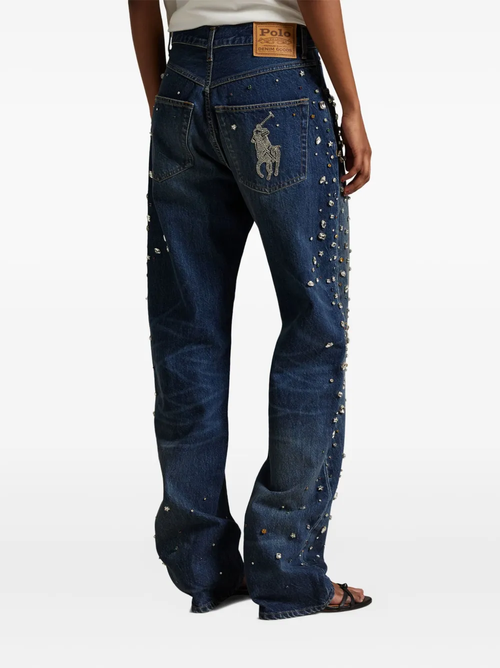 Polo Ralph Lauren Crystal-embellished Jeans In Blue