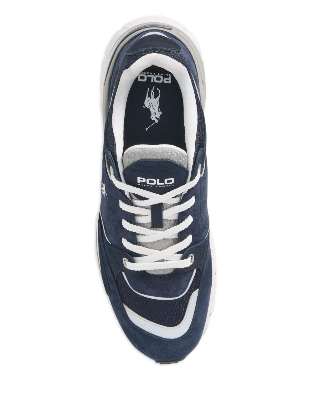 Polo Ralph Lauren Mesh sneakers met suède vlakken Blauw
