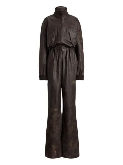 Ralph Lauren Collection high-neck leather jumpsuit