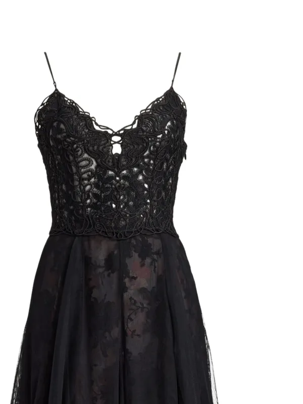 Ralph Lauren Collection lace-embellished Tiered Maxi Dress | Black |  FARFETCH NO