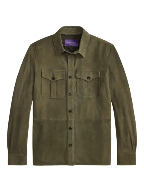 Ralph Lauren Purple Label button-fastening suede shirt jacket