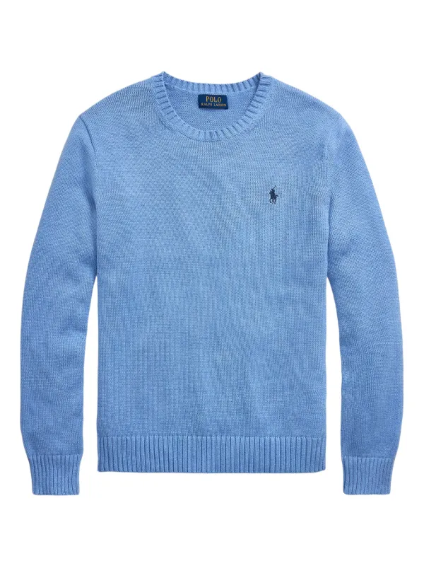 Polo Ralph Lauren crew-neck Cotton Jumper Blue FARFETCH IN