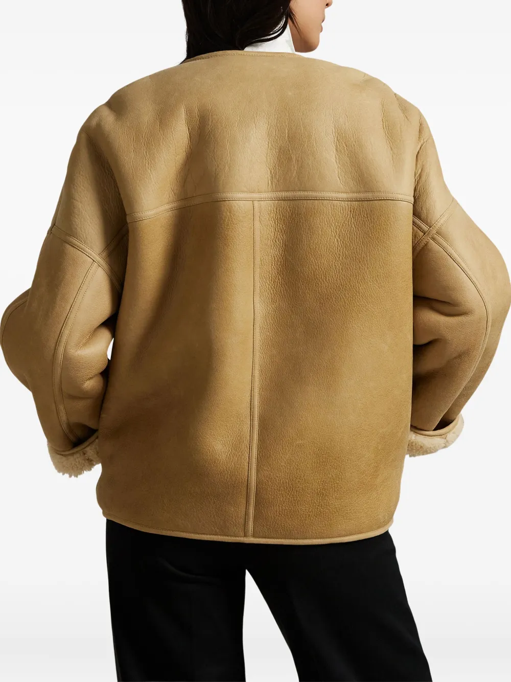 Polo Ralph Lauren Button-fastening Sheepskin Coat In Neutral