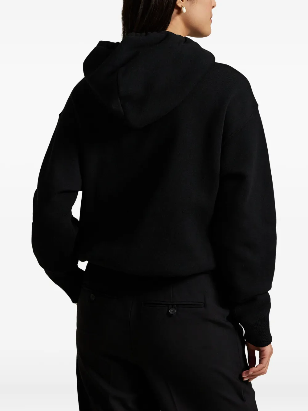 Polo Ralph Lauren Bear-print Hoodie In Black