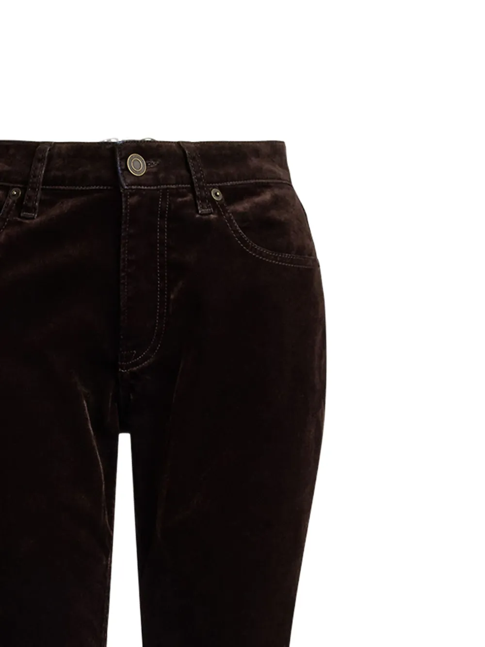 Ralph Lauren Collection velvet-textured trousers - Bruin