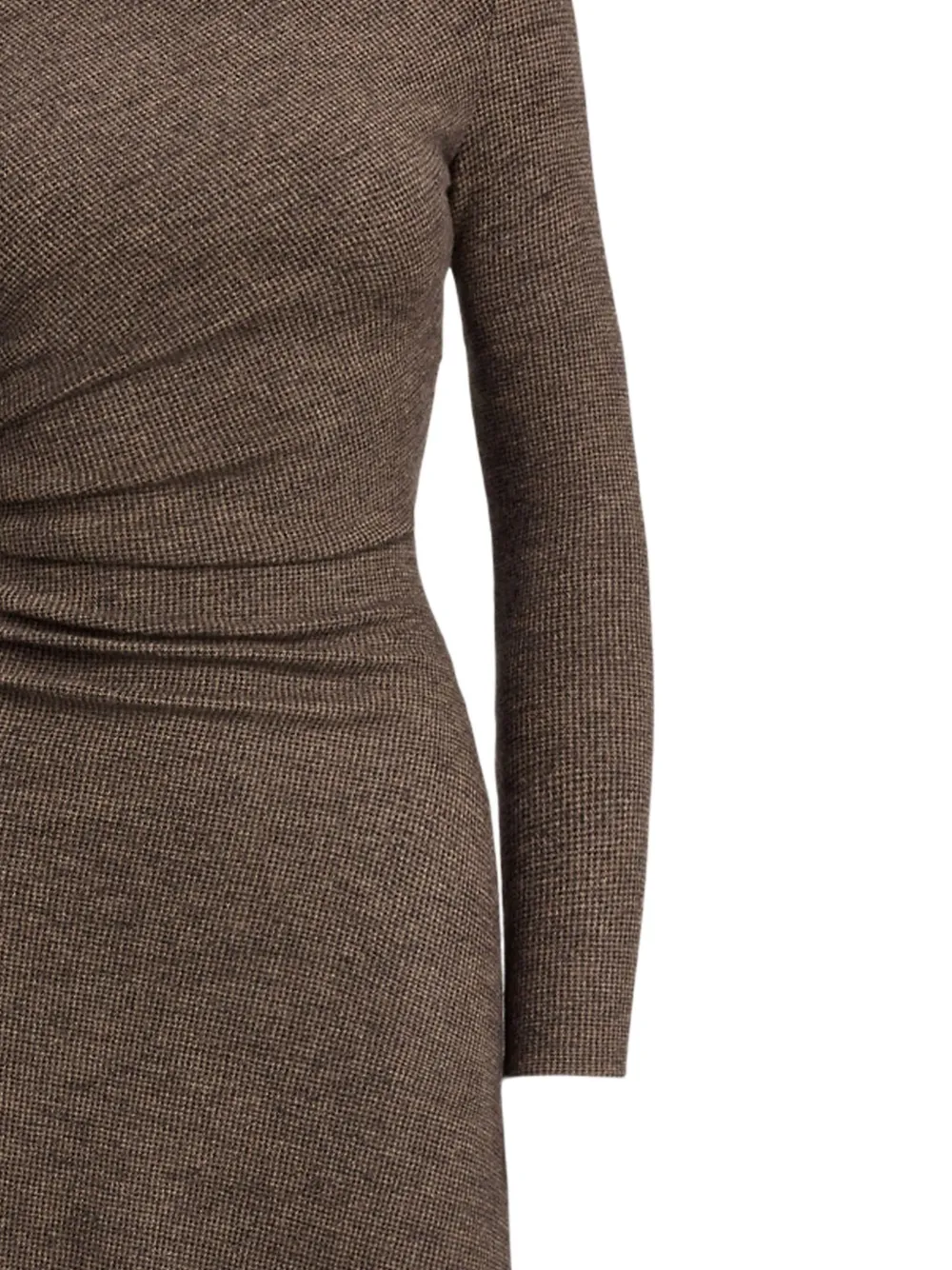 Ralph Lauren Collection long-sleeve wool midi dress - Bruin
