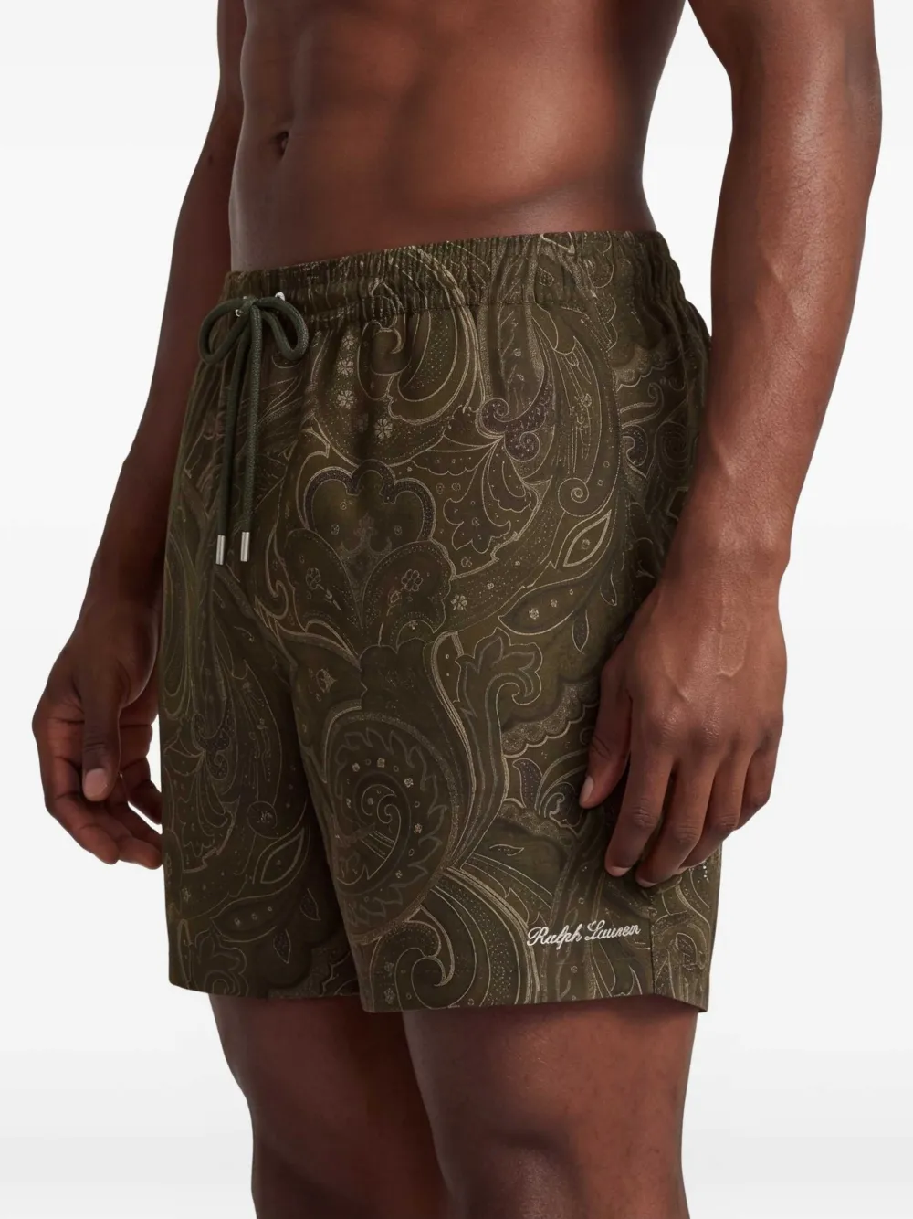 Ralph Lauren Purple Label Zwembroek met paisley-patroon en trekkoord Groen