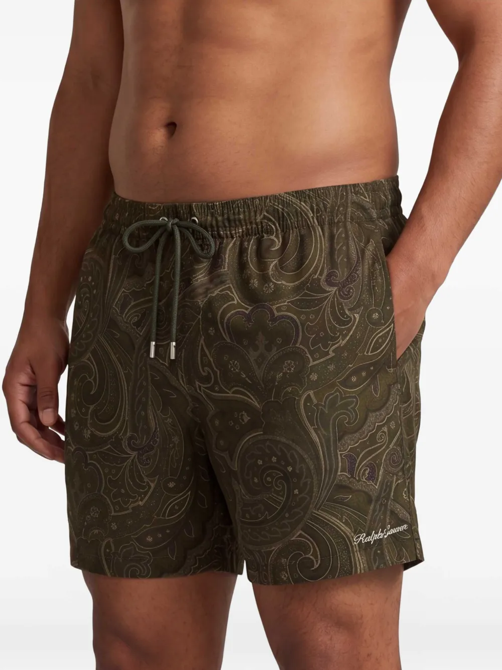 Ralph Lauren Purple Label Zwembroek met paisley-patroon en trekkoord Groen
