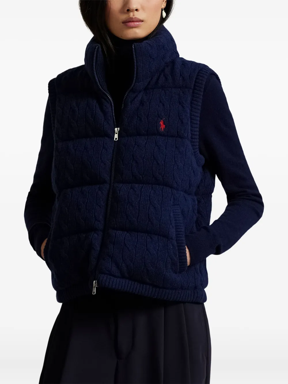 Polo Ralph Lauren Logo-embroidered Puffer Gilet In Blue