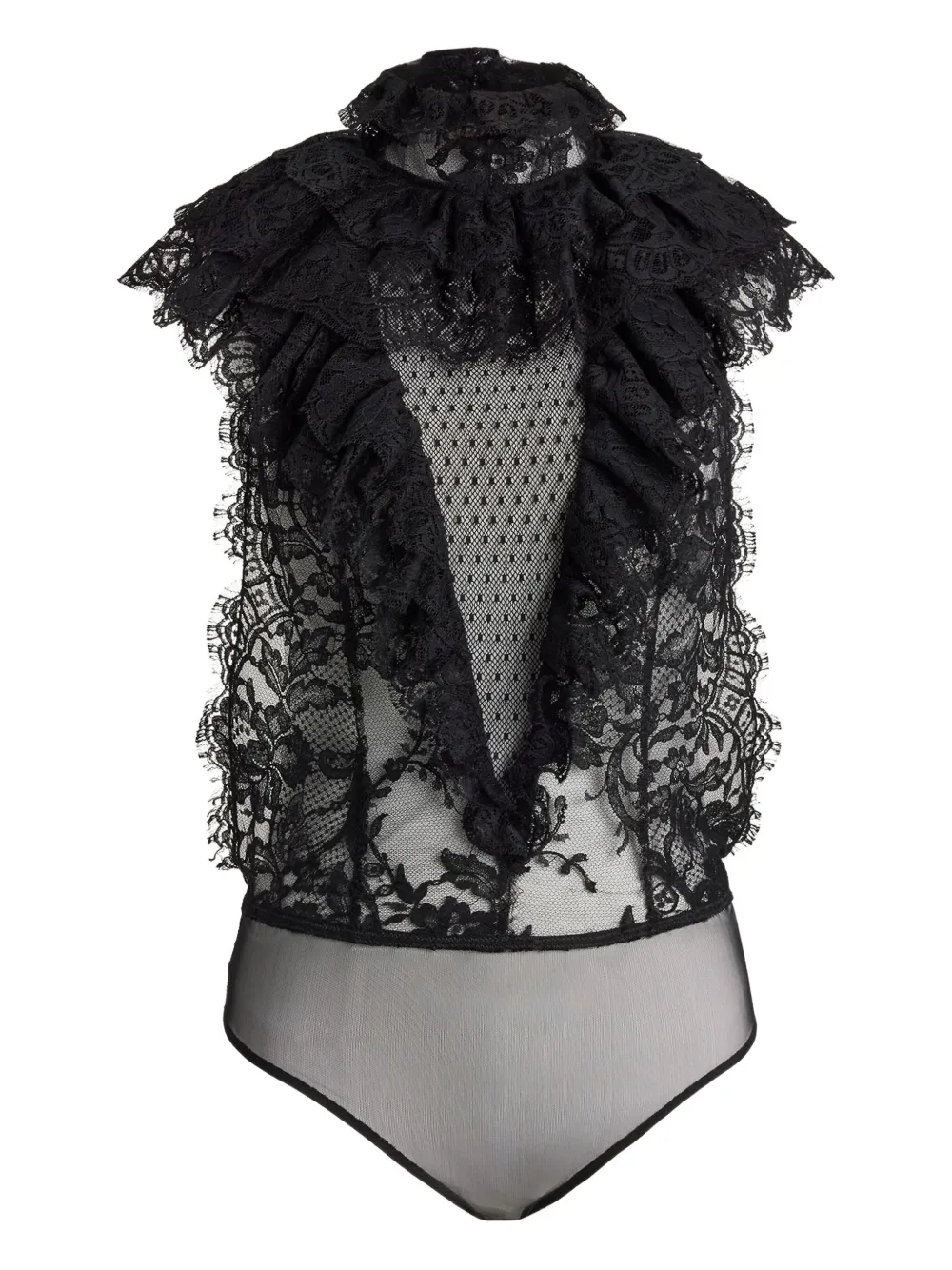 Ralph Lauren Collection lace-ruffled bodysuit | Black | Image 1