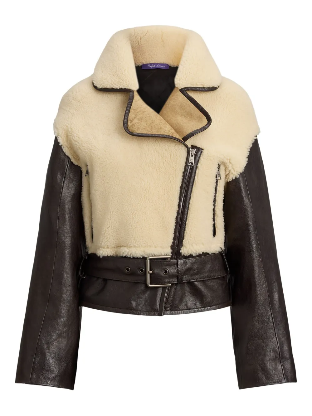 Ralph Lauren Collection shearling leather belted jacket | Neutrals | Image 1