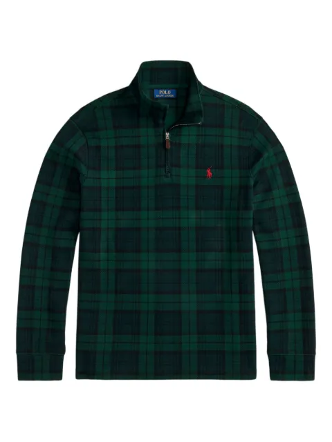 Polo Ralph Lauren half-zip plaid-pattern sweater