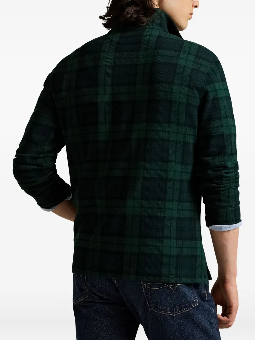 Polo Ralph Lauren Geruite trui met halve rits Groen