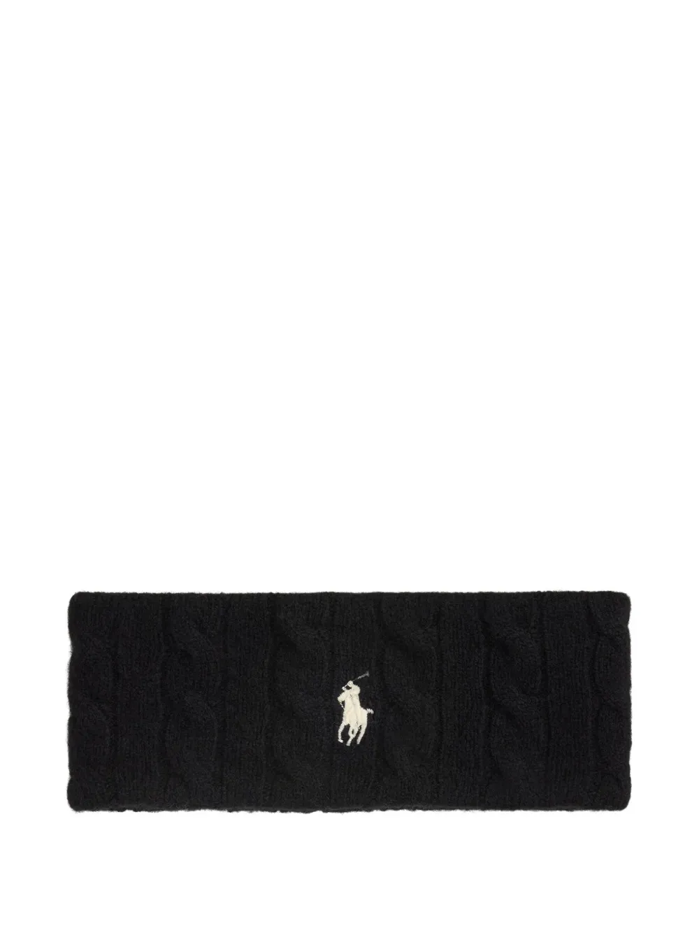 Polo Ralph Lauren cable-knit embroidered head band - Nero