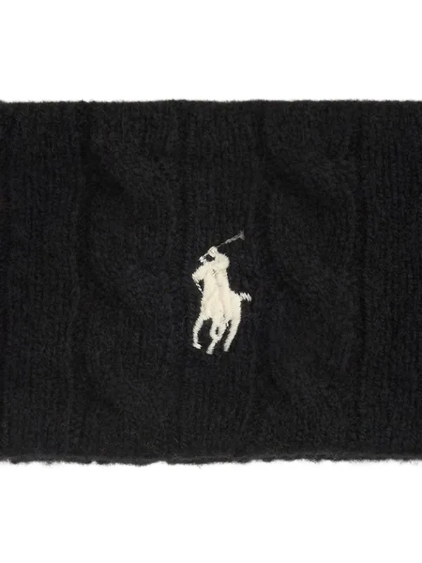 Polo Ralph Lauren cable-knit Embroidered Head Band | Black  display picture 3