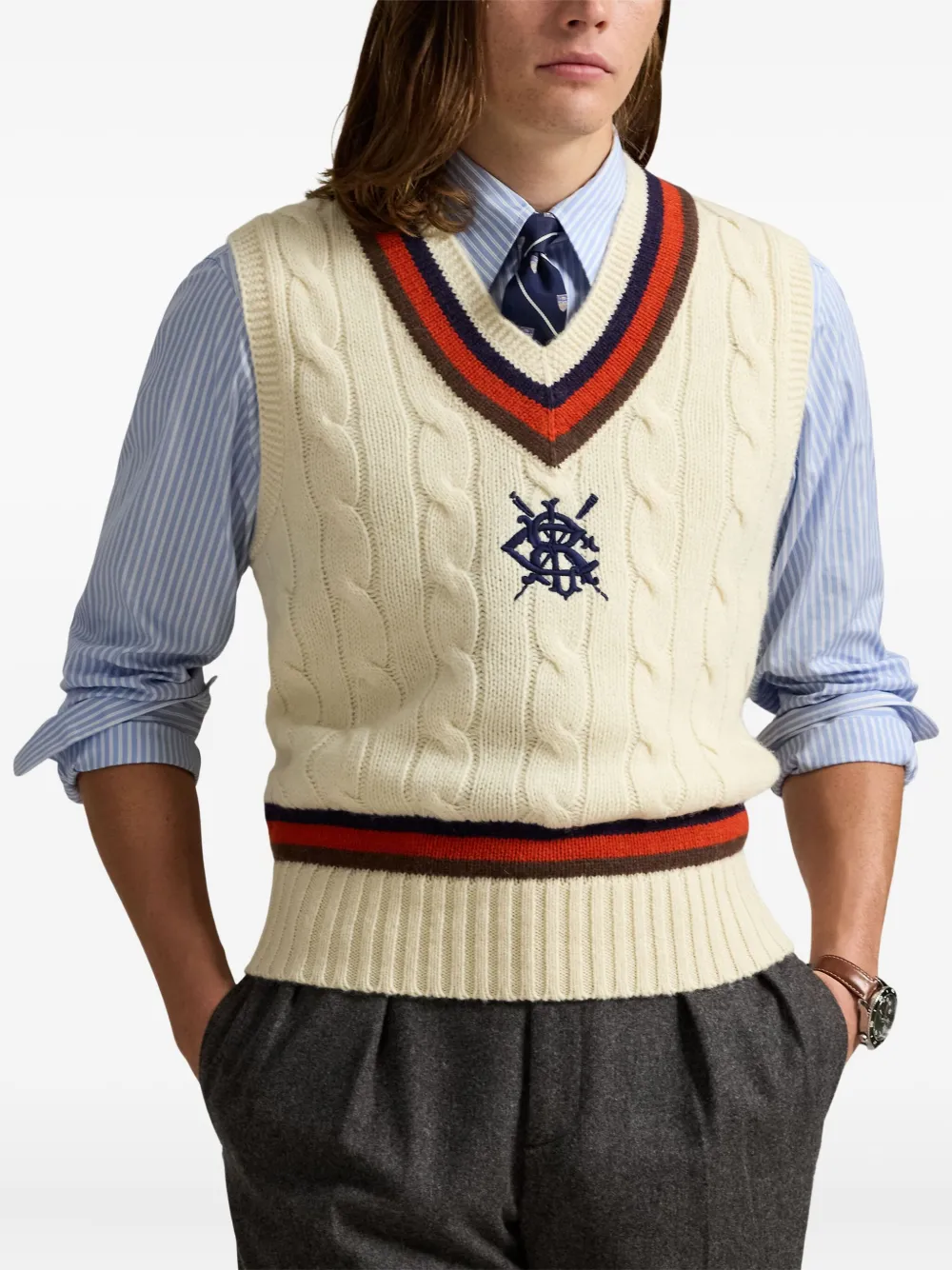 Polo Ralph Lauren Kabelgebreide spencer Beige