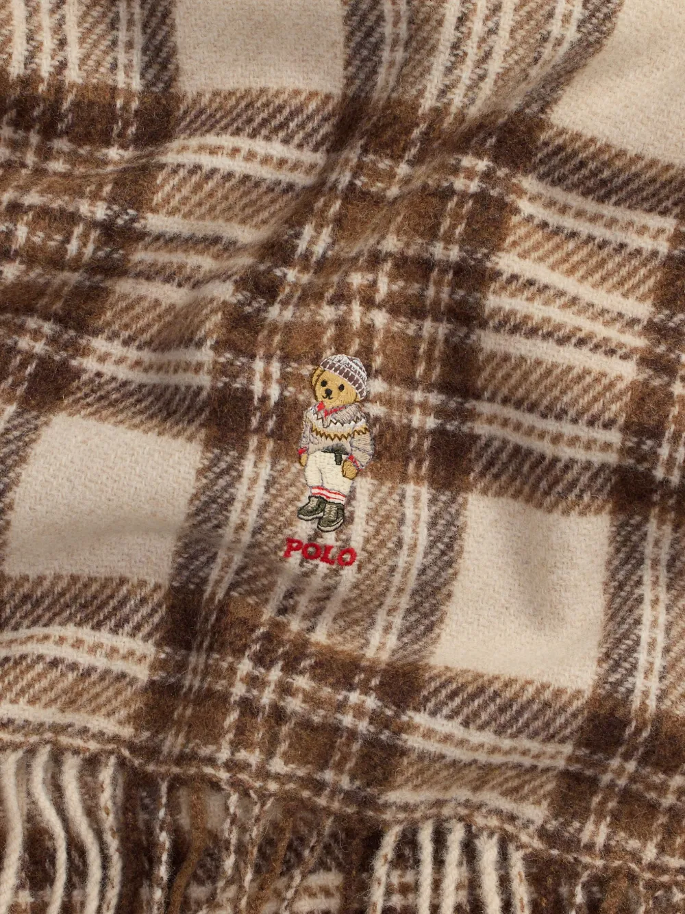 Polo Ralph Lauren Sjaal met borduurwerk Beige